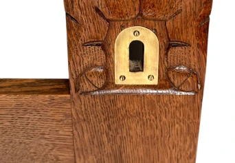 Arts & Crafts Wall Mirror with Hand-Carved Frogs by Kobus de Graaff, 1900s